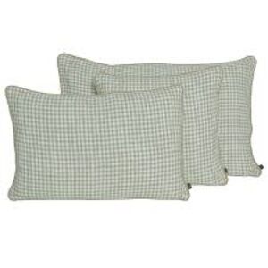 HAOMY Piana Gingham Check Linen Pillow Shams Set of 3 Green Plaid Covers